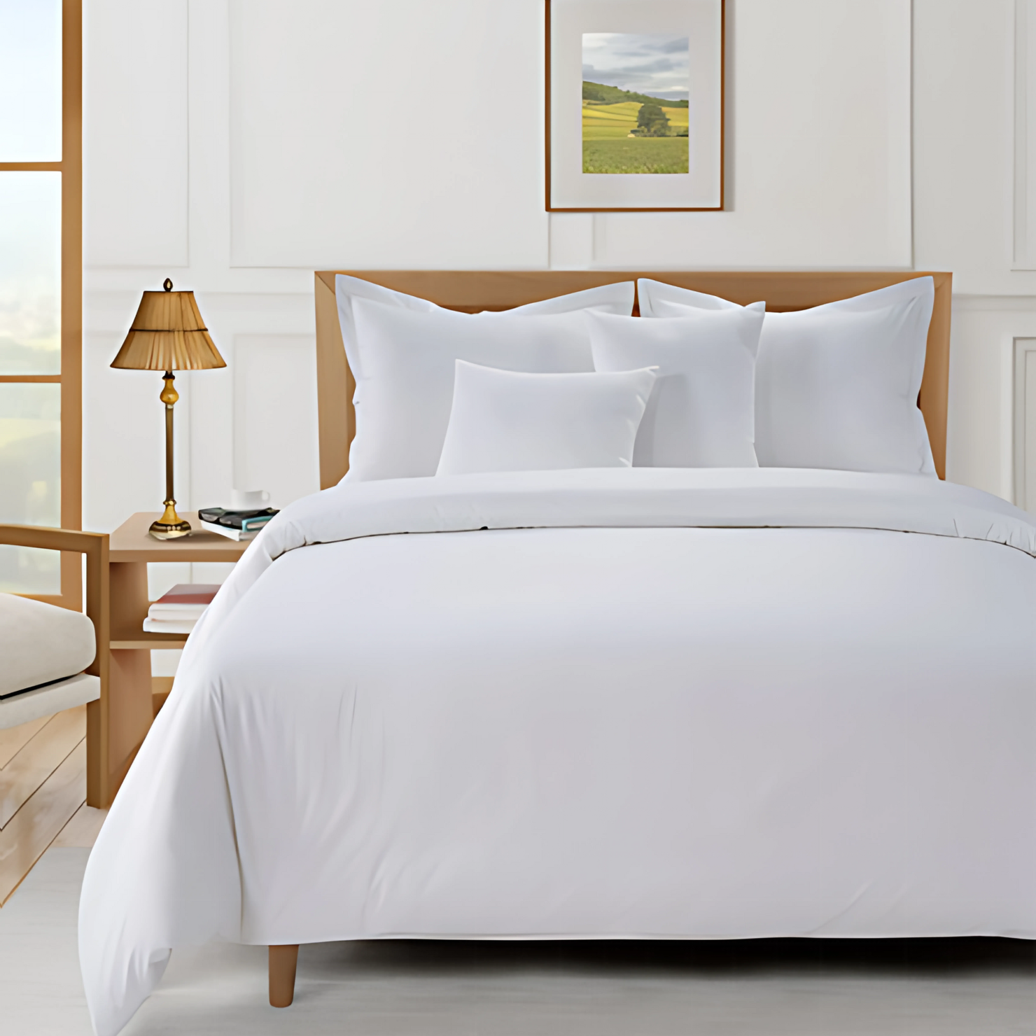 Duvet cover with elegant drape and silky sheen